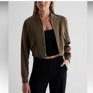 Green cropped bomber jacket NWT. M & L sizes available